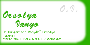 orsolya vanyo business card